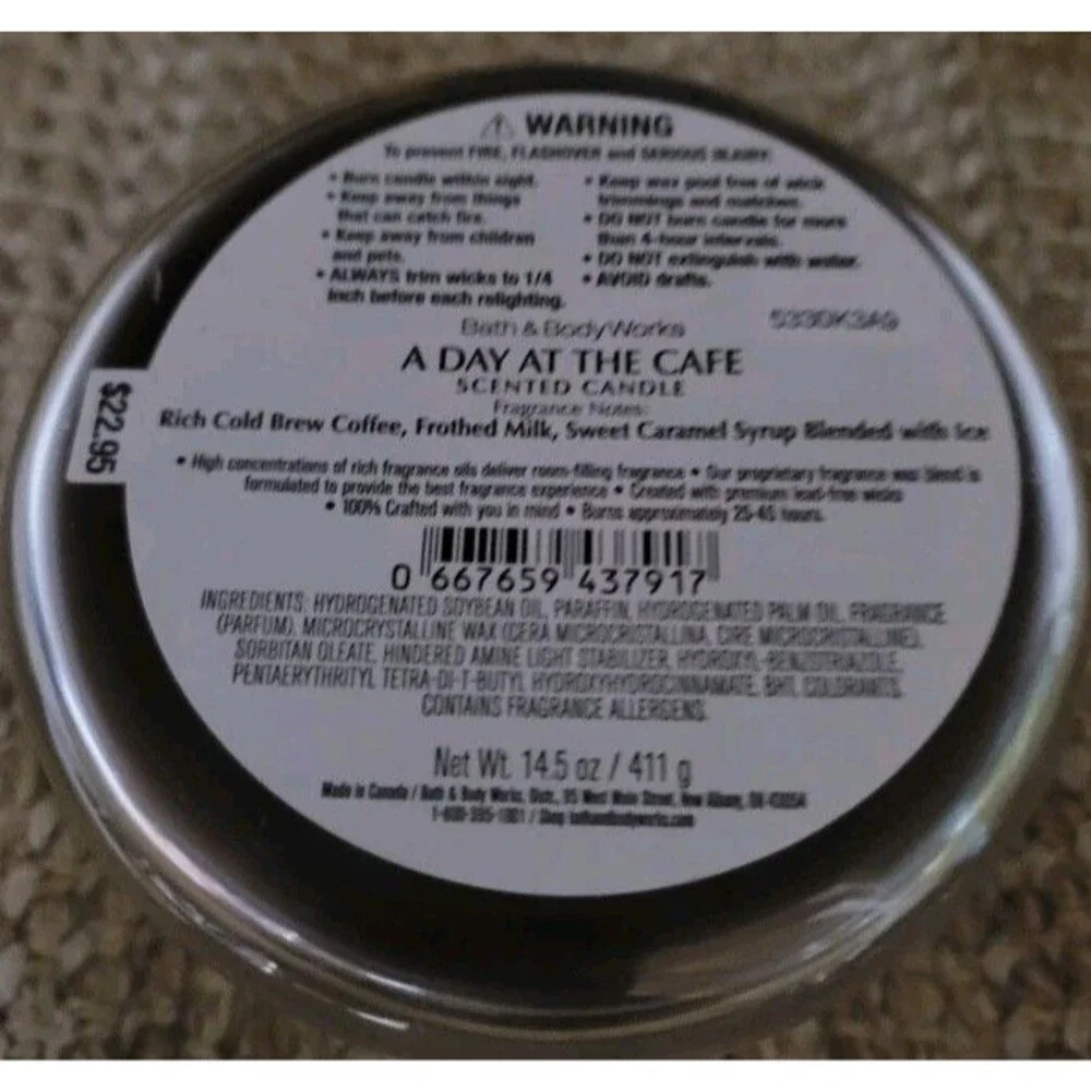 Bath & Body Works Coffee Candle Lot 3-Wick Set Paris Cafe Day at the Cafe - Picture 7 of 7